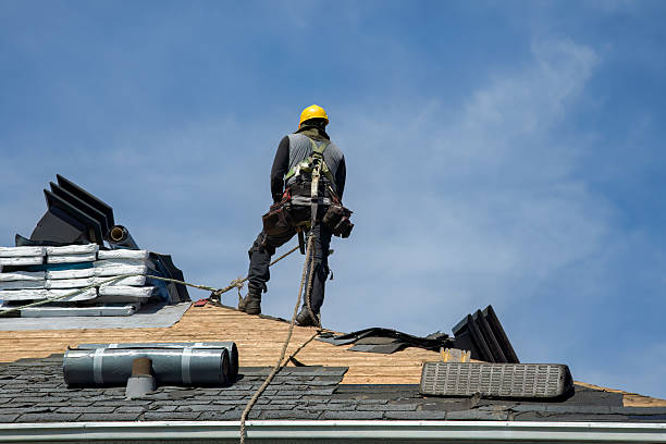 Professional Gutter Installation technician working in Fullerton, NE